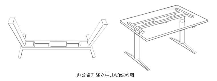 辦公桌升降柱電動推桿UA3結(jié)構(gòu)圖